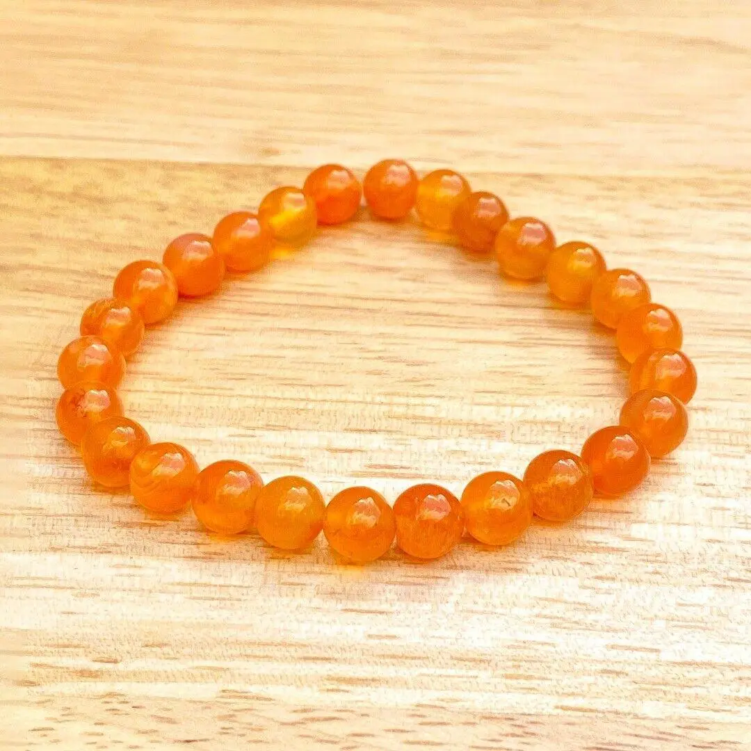 Carnelian 8mm Beaded Healing Bracelet  ( 937142 )