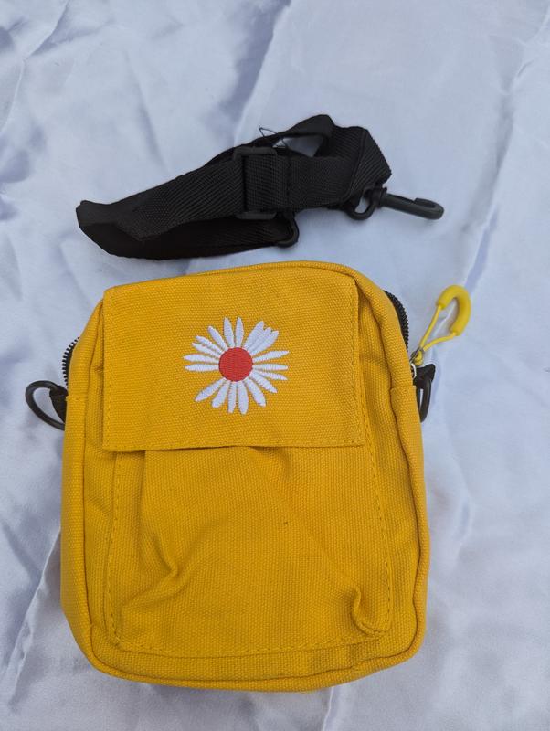 Daisy Pattern Canvas Crossbody Women Bag, Small Travelling Bag, Holiday Mini Bag 1