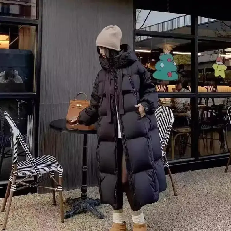 2024 New Winter Long Hooded Thick Warm Jacket Women Parkas Casual Loose Down Cotton Outerwear Female Overcoat 2