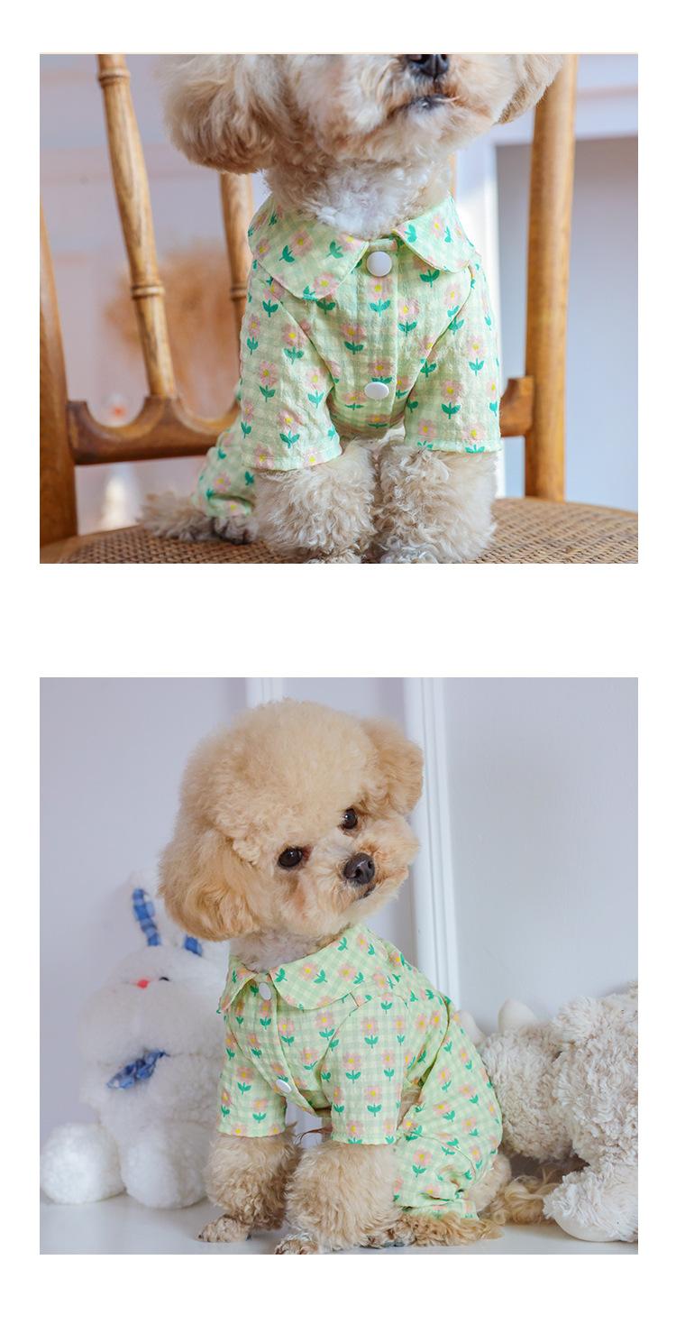 Product Introduction of Spring and summer breathable cotton pet four-legged loungewear dog cat clothes wholesale kitten puppy teddy than bear clothing 6