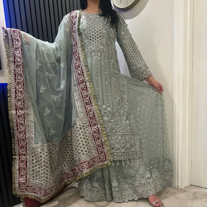 SABOOR luxury embellished partywear outfit with plazzo . Imrozia  luxury pret edit