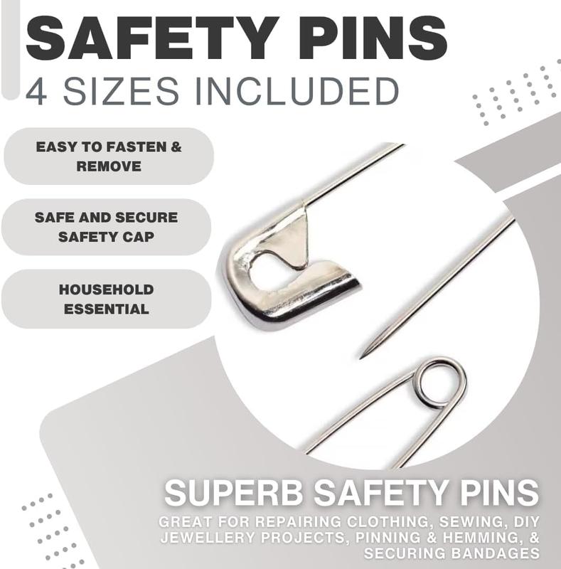 50 Piece Safety Pin Pack, Nickel, Packaging may vary 1