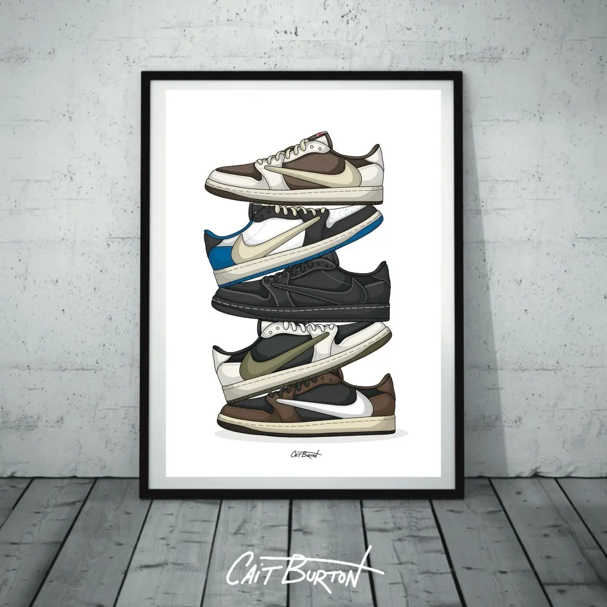 Sneaker Poster wall art - print for room Decor Hand