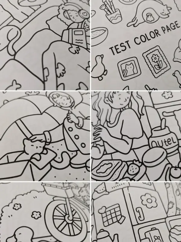 Girl Moments: Coloring Book for Adults and Teens Featuring Cute Cozy Daily Activities for Relaxation Paperback 4