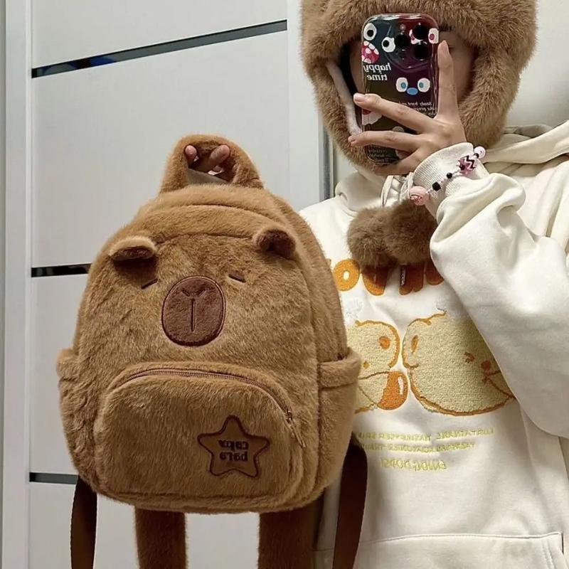 Product Introduction of Kawaii Capybara Plush Crossbody Backpack - Cute Tote 3
