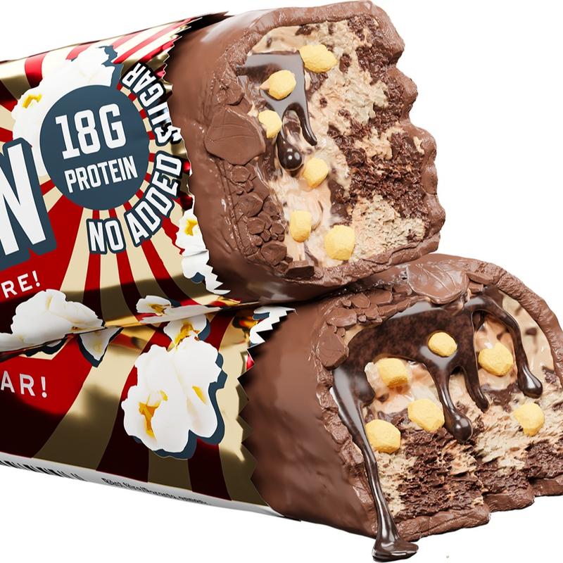 ProPud Crunchy Popcorn High Protein Bar 18g Protein (12x55g), Topped With Crispy, Roasted Corn And Covered With Milk Chocolate, No Added Sugar, Perfect Pre and Post Workout Nutrition 8