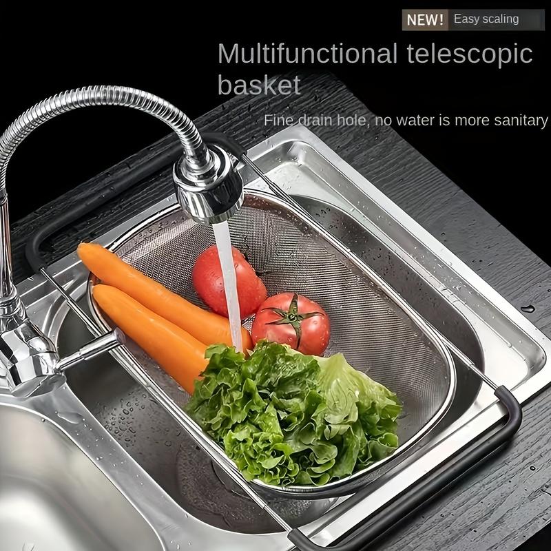 Stainless Steel Fine Mesh Strainer and Drainage Basket for Vegetable Filtering - Kitchen Essential, Food-Safe, Filtering Vegetables 2