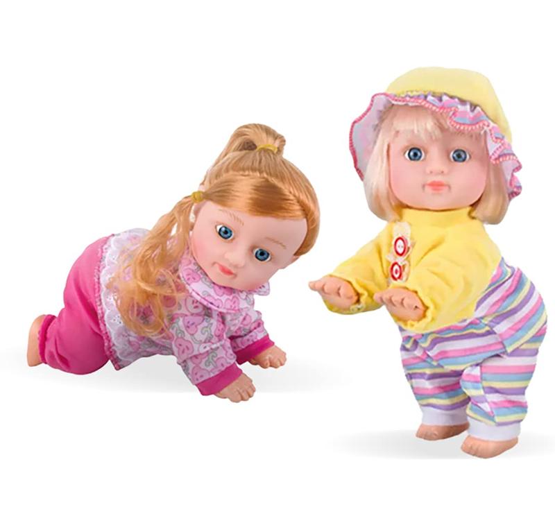 COO11 Kids Realistic Soft Vinyl Rubber 10 Inch Electric Crawling Baby Doll With Sound Laughing Talking Singing Dancing Interactive Toy Age 4+ (Pink) 1