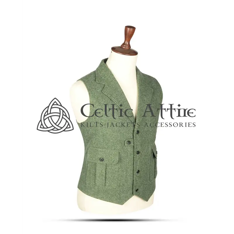 Lovat Green Wool Kilt Vest 2