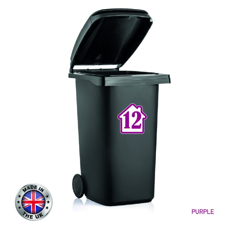 BIN02 Wheelie Bin Number sticker Rubbish Garbage Custom Rectangular Stickers  4 x 150mm x 150m Choose from 8 colours and choose your number waterproof laminated bin caravan house numbers Decor Decorative Set 6