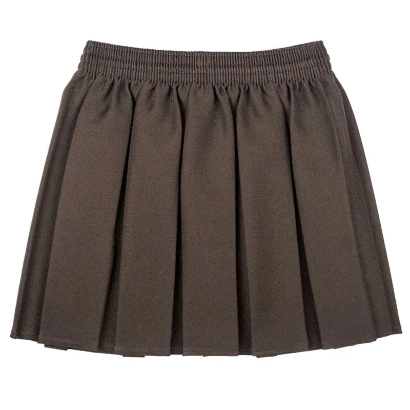 Girls School Skirts Box Pleated Elasticated Waist Skirt Kids School Uniform New 2