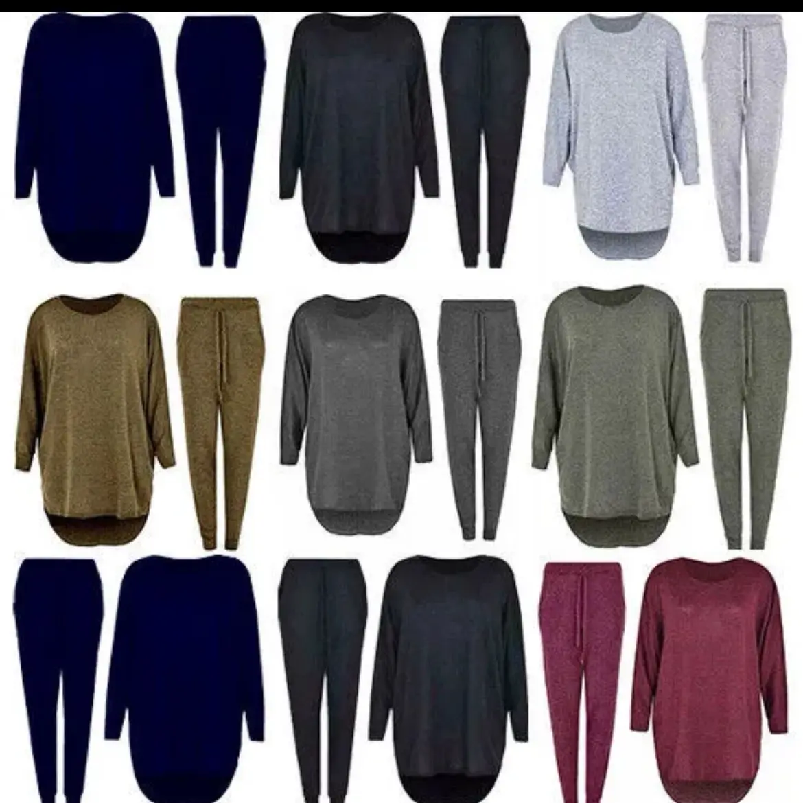 Women 2 piece Tracksuit High Low Casual Loungewear Plus Size Top&Bottoms Set UK