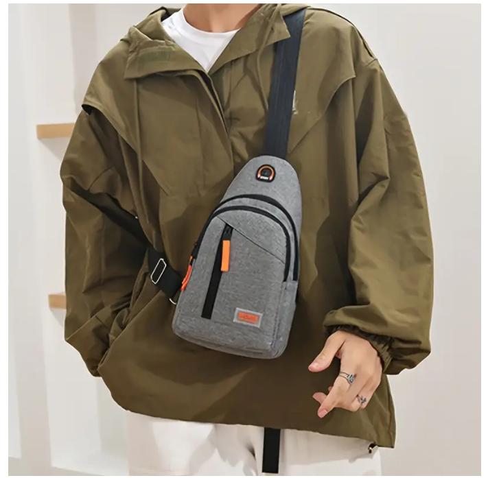 Sports Unisex Double Layer Crossbody Chest Bag with Adjustable Strap and Zip Closure 7