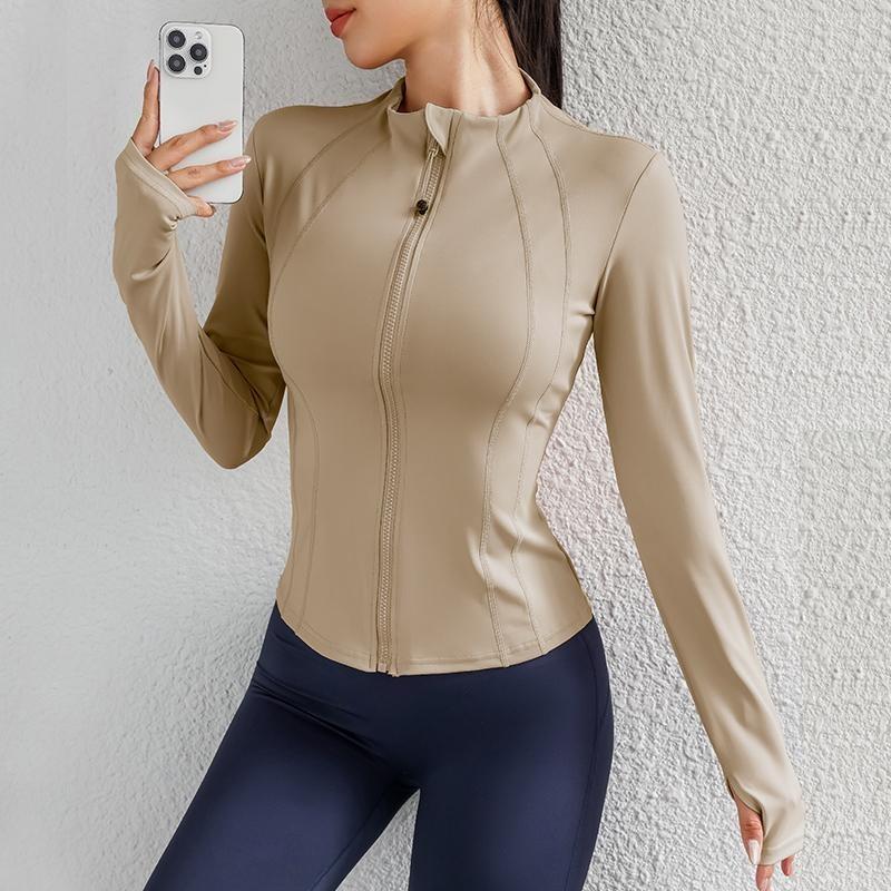 Sport Outfit Zip Up Winter Women Running Jackets Workout Gym Fitness Women Jackets With Coat Thumb Holes 2