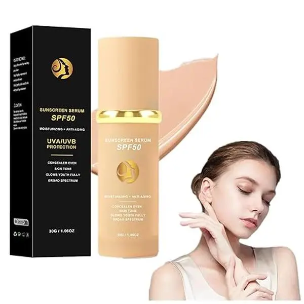 Foundation 4 in 1- Light Spectrum, Hydrating Full Coverage Concealer Liquid Makeup Foundation with SPF 50+, Longwearing & Waterproof Refined-Looking Makeup (1pc, 30g)