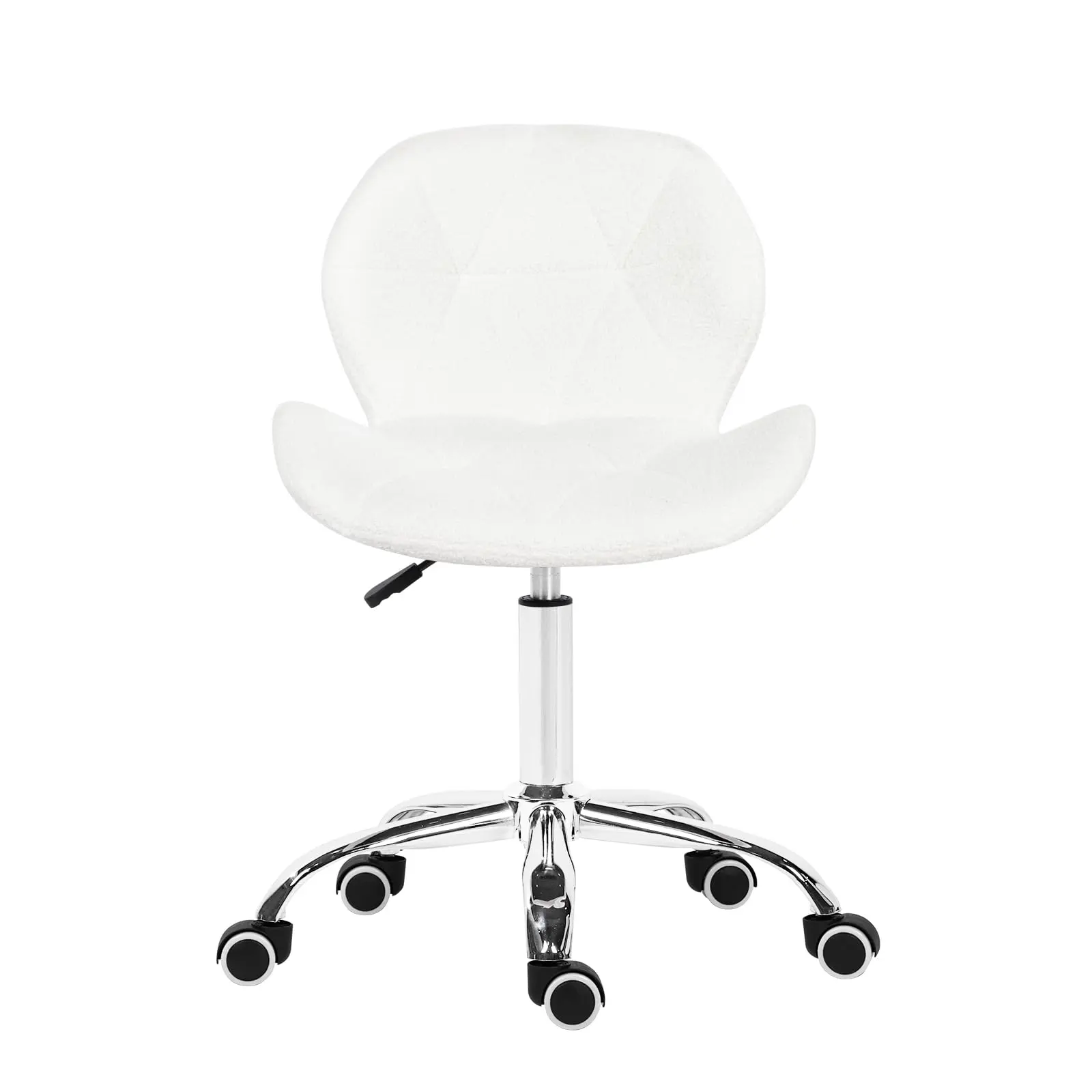 Labm Wool Modern Swivel Office Chair, Height Adjustable Padded Armless Desk Chair, Makeup Chair with Wheels for Bedroom, Home Office