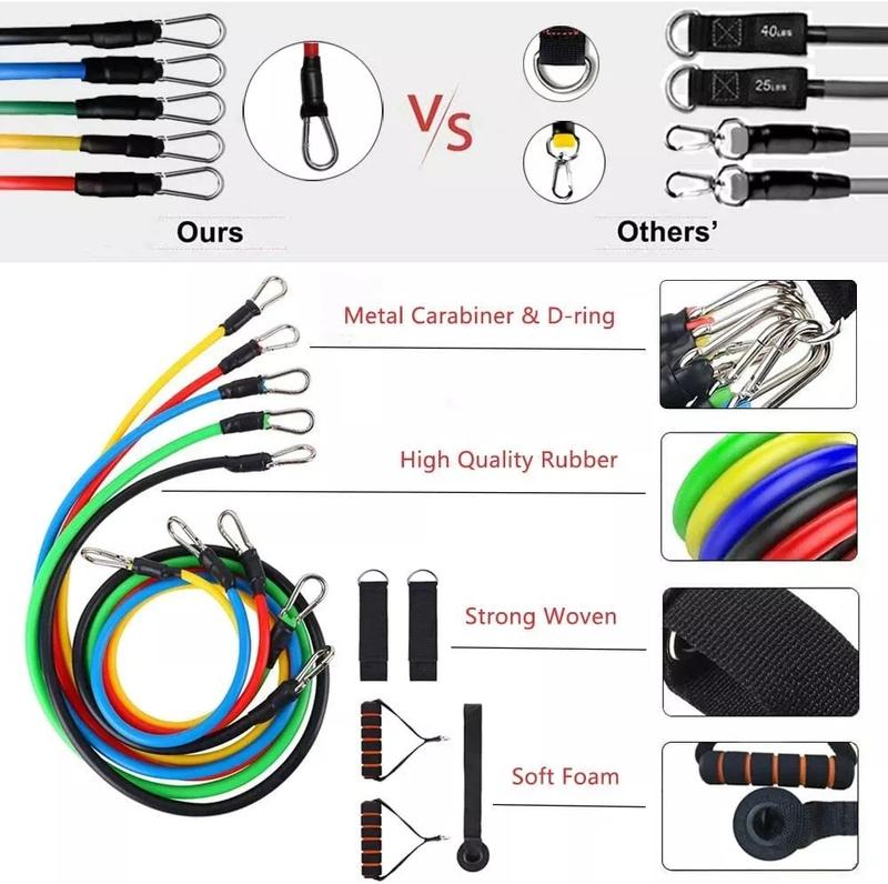 Fitiness 11PCS Resistance Bands Set for Ultimate Workout Kit in CrossFit, Fitness, Yoga & Home Training 3