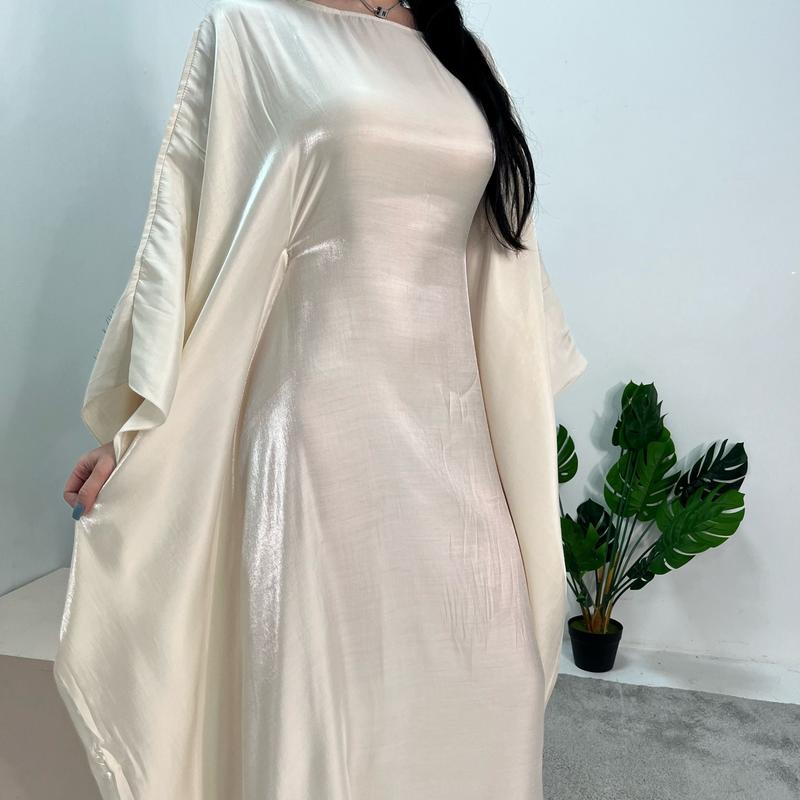 Zayna Cream Shimmer Tie Kaftan Dress 3