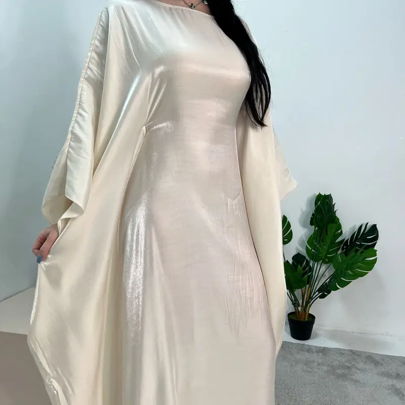 Zayna Cream Shimmer Tie Kaftan Dress 3