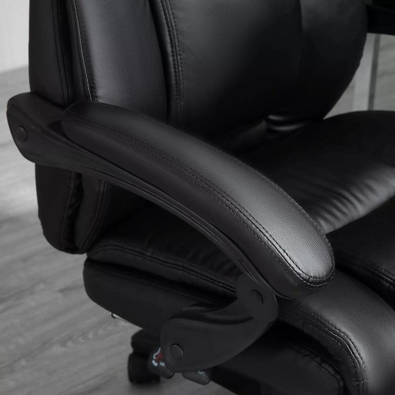 Black Faux Leather Desk Chair for Office and Home Use 5