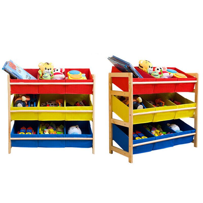 Yellow Blue & Red Toy Boxes Drawers Kids Childrens Storage Toy Organizer 6