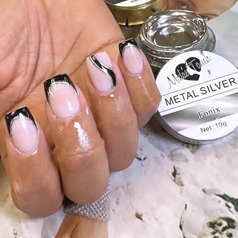 Liquid Metal Chrome Gel Paint Nail Art Nail Care Nail Polish