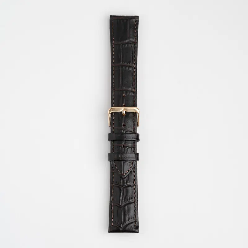 Alligator Value Padded Brown Watch Strap 1