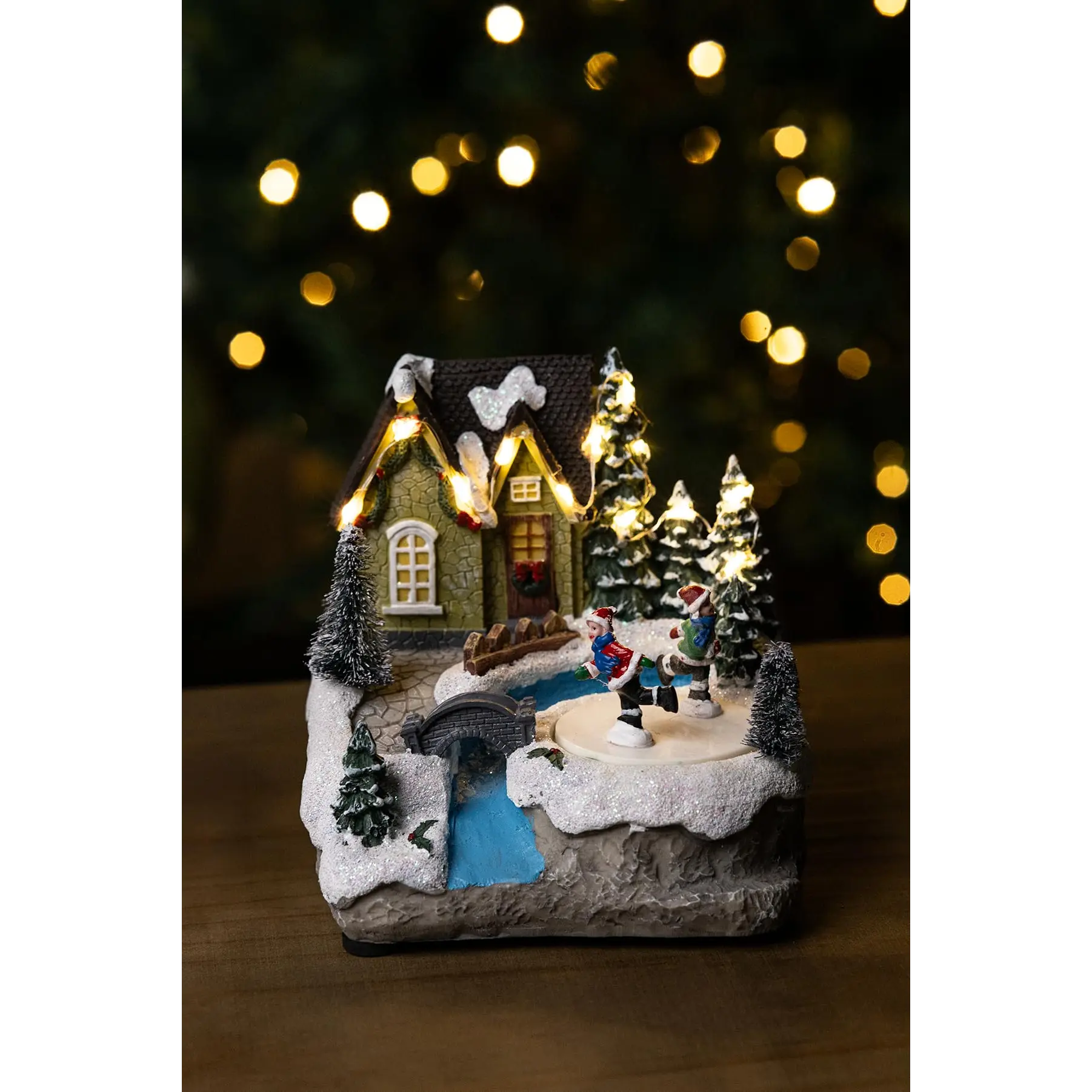 Marco Paul Christmas Village scene light ice skating scene christmas decorations christmas village sets christmas table decoration christmas window decorations Christmas ornaments room decorations