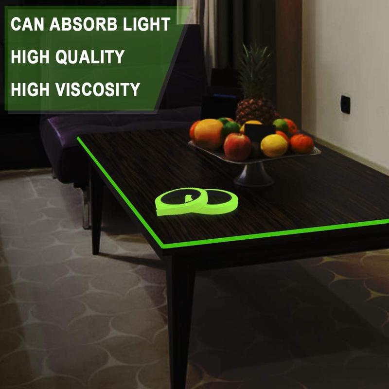 2PCS Luminous Tape,10m x 10mm Glow in Dark Tape Waterproof Fluorescent Adhesive Tape Warning Tape for Stairs Stage Supplies Decoration(Green Light) 5
