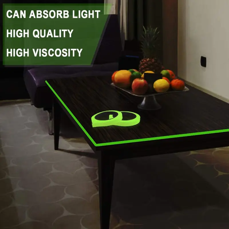 2PCS Luminous Tape,10m x 10mm Glow in Dark Tape Waterproof Fluorescent Adhesive Tape Warning Tape for Stairs Stage Supplies Decoration(Green Light) 4