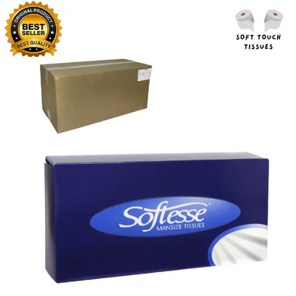 48 x BOXES MANSIZE SOFT WHITE FACIAL FAMILY 2PLY TISSUE C FOLD LARGE SHEETS 75 SHEETS PER BOX DISPOSABLE