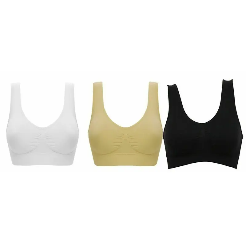 Seamless SPORTS STYLE BRA Crop Top Vest Comfort Stretch Bras Shape Wear UK 1