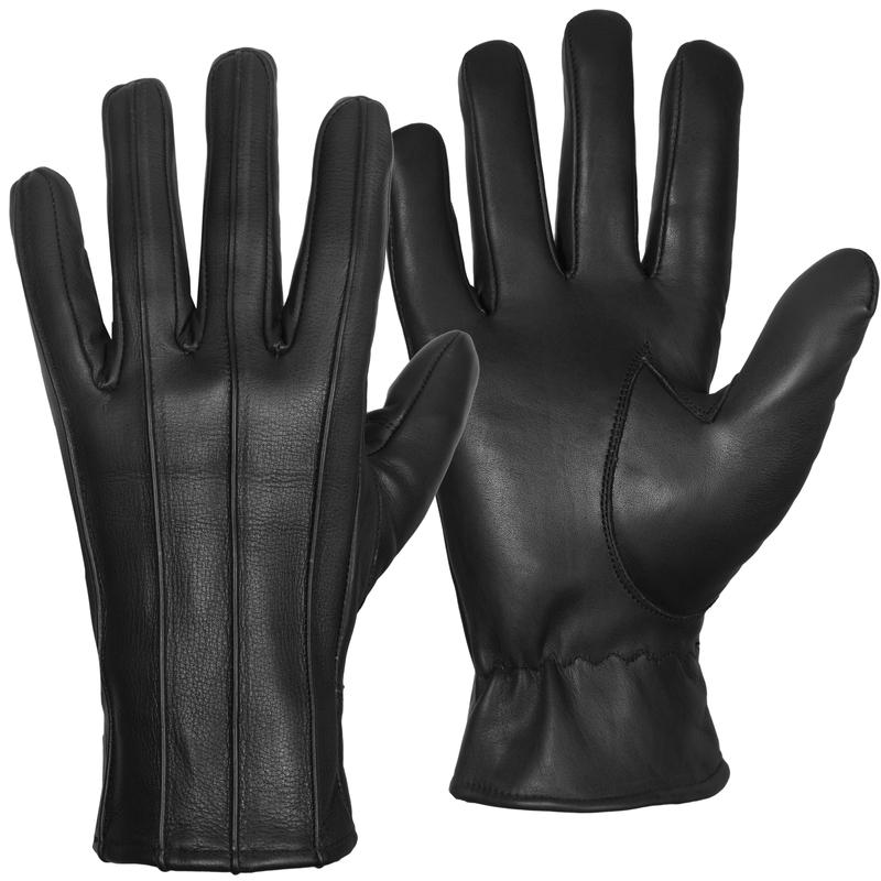 Mens Leather Gloves soft feel fully lined fleece winter warm outdoor walking new 2