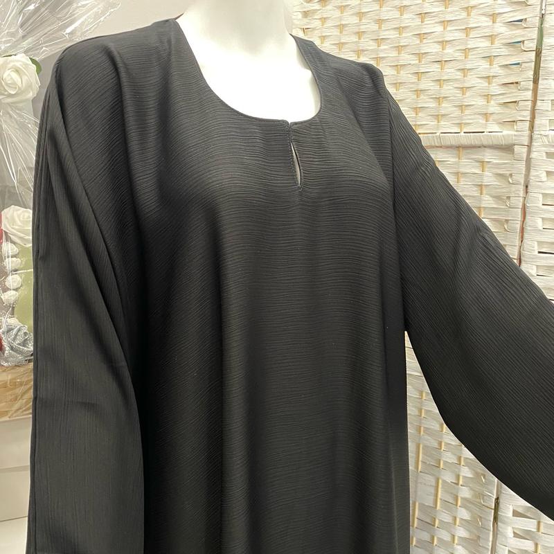 Plain Black Zoom Dubai Abaaya Long Sleeve 3