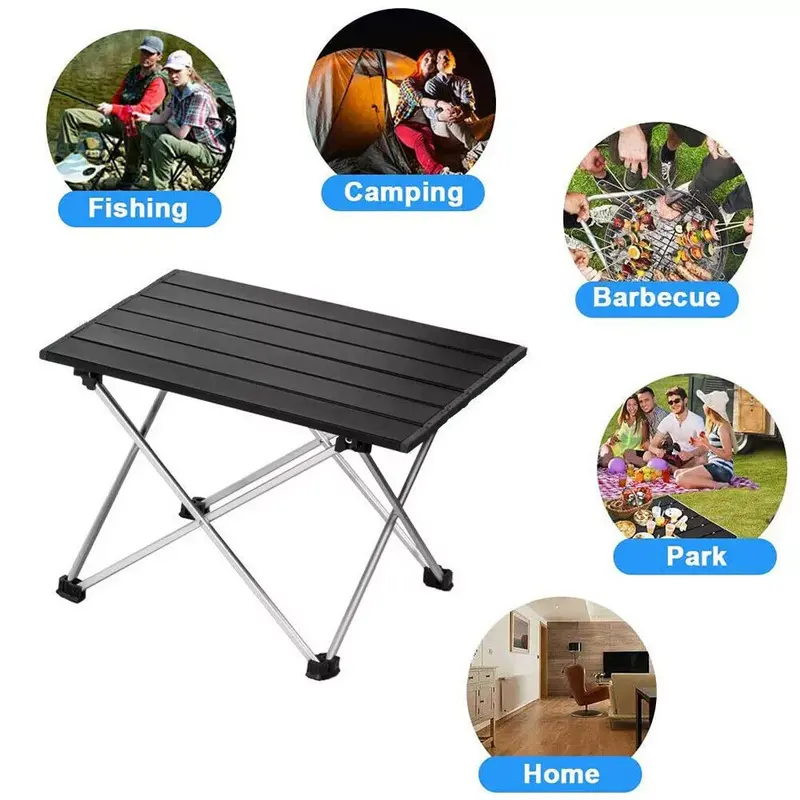 Folding Camping Tables With Carry Bag Portable Garden Picnic BBQ Beach Fishing 4