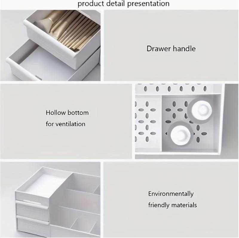 Makeup Organizer Makeup Storage Box with Drawers Plastic Household Storage for Makeup Desk Organizer Multi Purpose Desk Storage Box Space Saving Home Organizer Home Decor 8