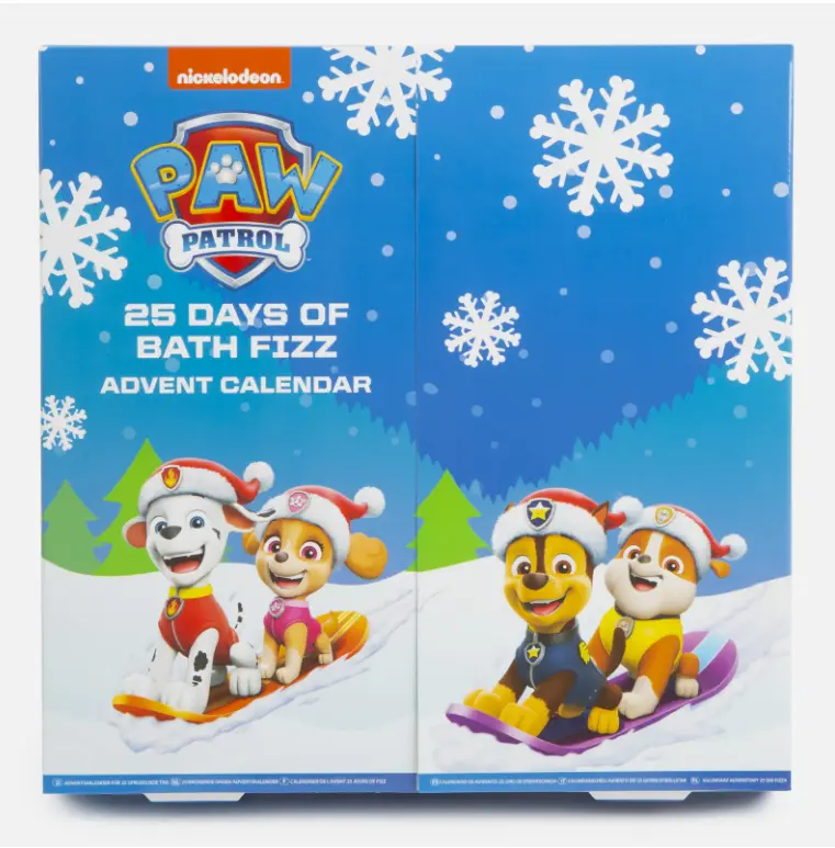 Paw Patrol 25 Days Of Bath Fizz Bubbly Advent Calendar Confetti Christmas Xmas Body Care Body Wash