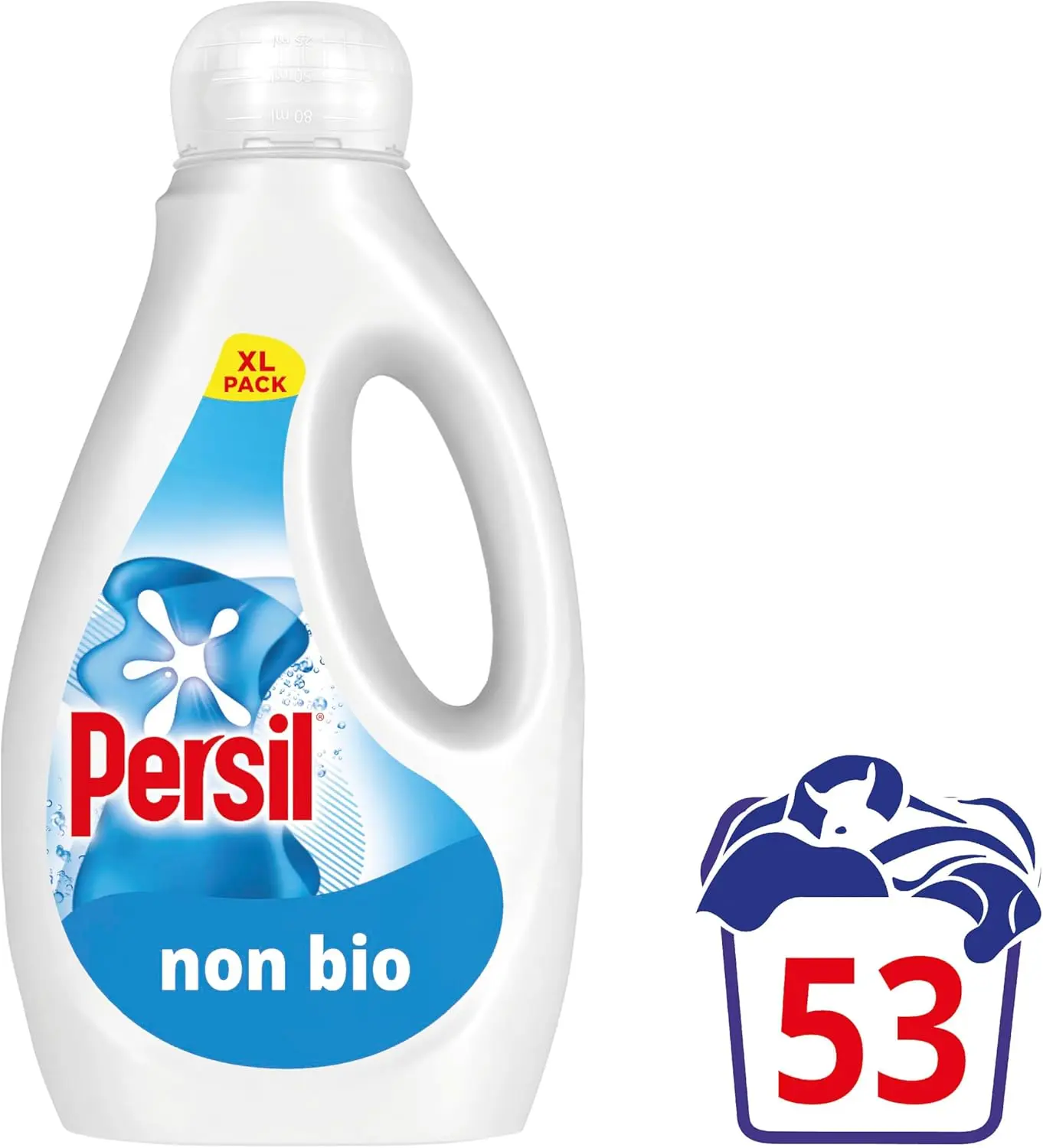 Laundry Washing Liquid Detergent outstanding stain removal in quick & cold washes tough on stains, gentle next to sensitive skin 53 washes (1.431 L)
