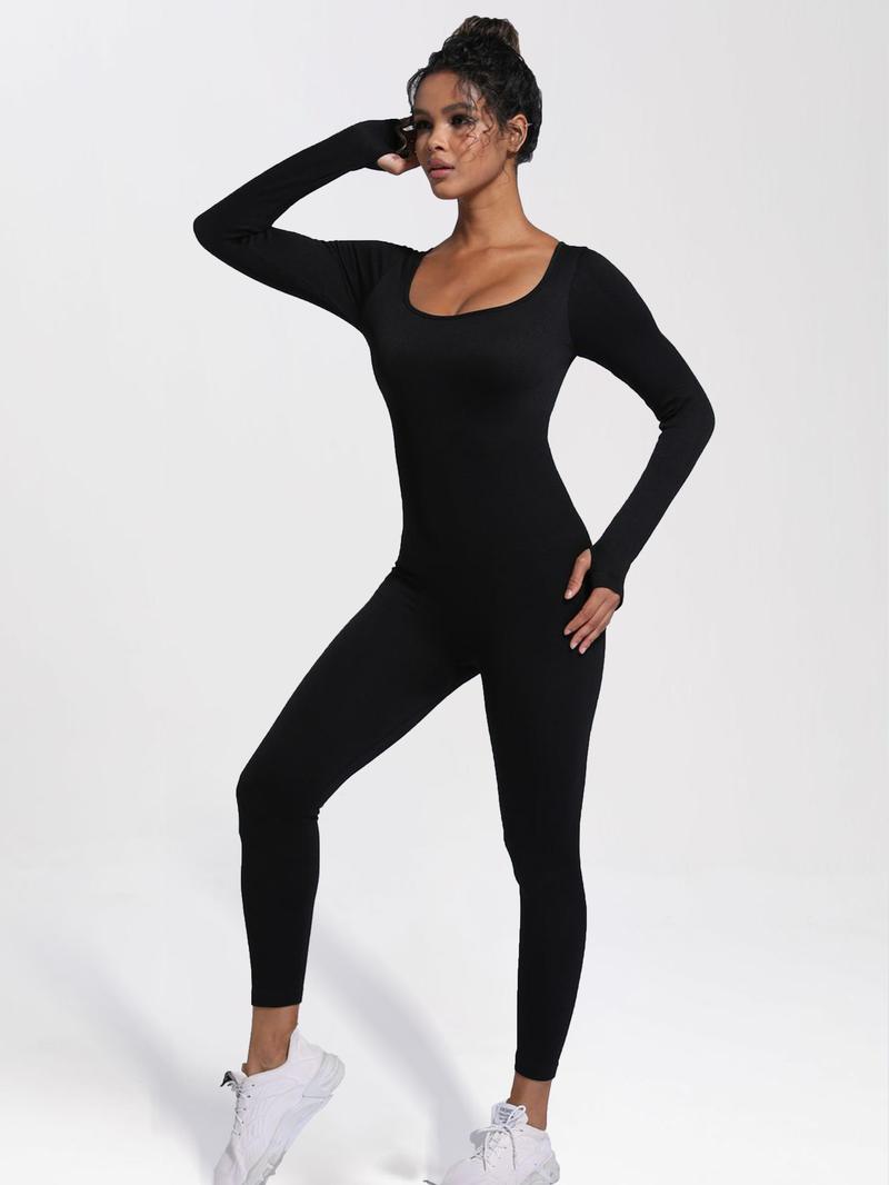 Product Introduction of GetMod jumpsusit for women's  Solid Zipper V Neck  Jumpsuit,Casual Sexy Tight-fitting Long Sleeve Jumpsuit for Spring& Fall.Comfort Womenswear for Lady 9