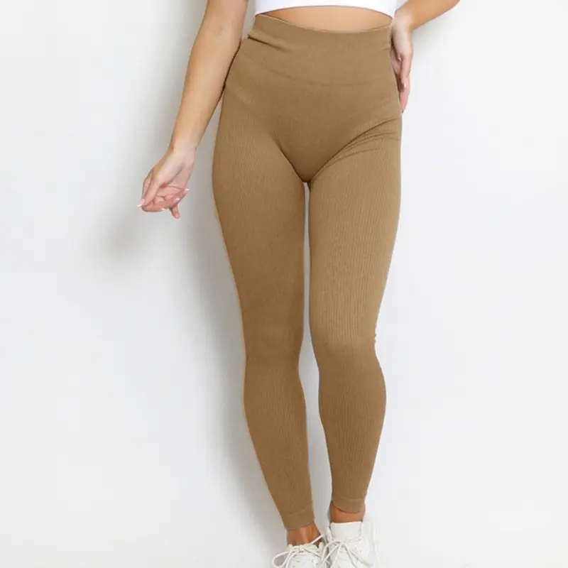 Women’s Ribbed high waist Sports leggings, stylish outerwear, Pants for Gym workout, Ribbed Leggings jigging leggings  pockets 3