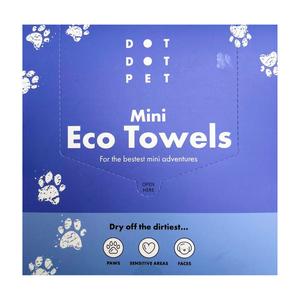 DotDotPet Mini Eco Towels - 10 Soft & Super Handy Towels for Paws Drool & Dirt - Compact Eco-Friendly Towels for Quick Grooming - Perfect for On-The-Go Freshness