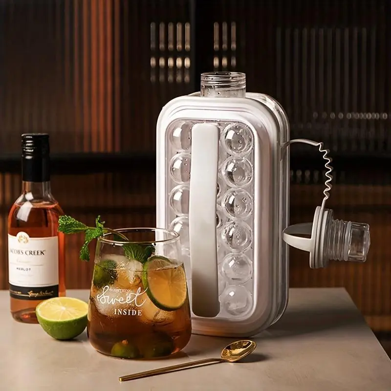 1pc, Portable Ice Ball Maker 2 in 1 Ice Cube Trays, Creative Ice Bottle Cubic Container with 17 Grids Cooling Ice Cube Molds for Cocktail,Coffee, Whiskey,Champagne, Beer, Juice 4
