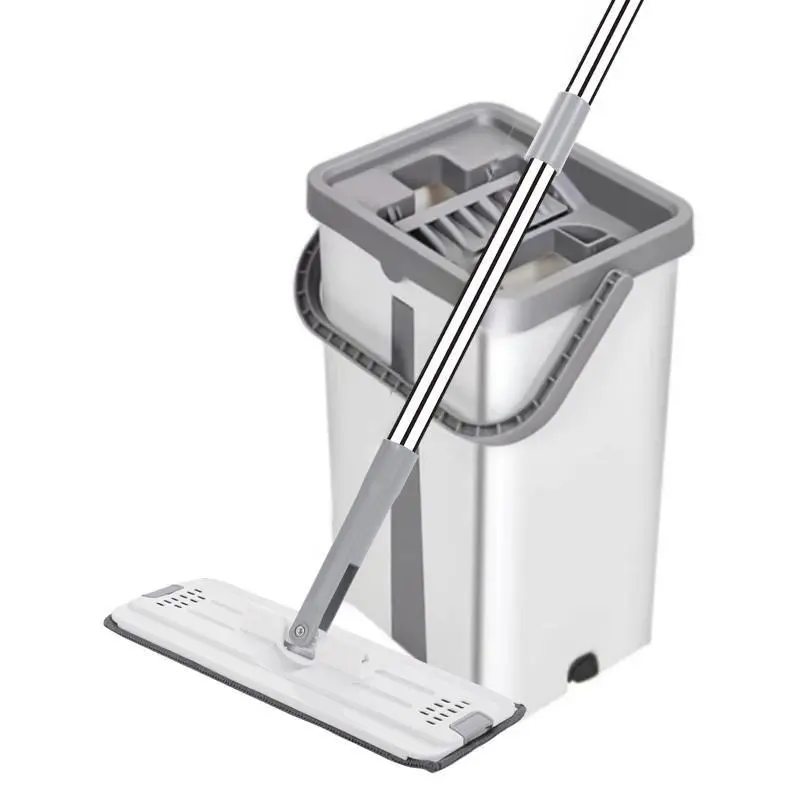 Mop And Bucket with Wringer Set, 2 Counts/set Household Mop, Long Handle Quick Drying Mop, Durable Floor Cleaning Tools