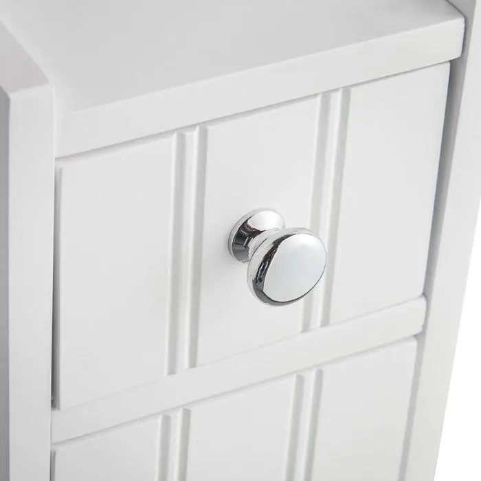 VonHaus Holbrook White Slim Bathroom Storage Unit, Slim Bathroom Box, 2-Drawer Storage Unit, Water Resistant Coating【UK SELLER】 1