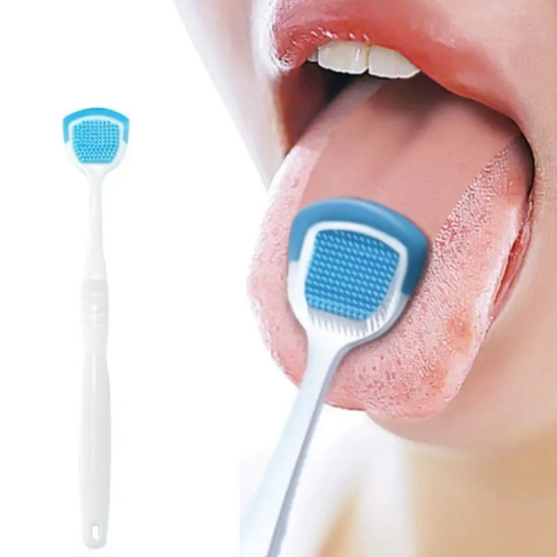 Reduce Bad Breath with Silicone Tongue Scraper - Oral Care Tool for Adults Brush Plastic Cleansing