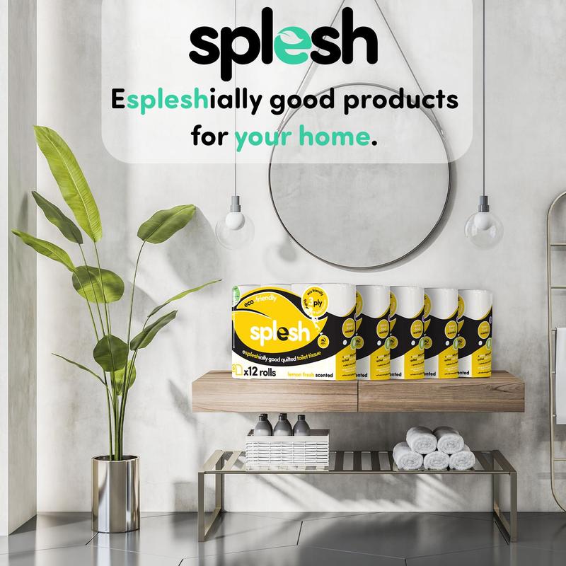 LIVE EXCLUSIVE Splesh Toilet Roll, Soft & Quilted Eco-Friendly, Lemon, 72 Rolls 4