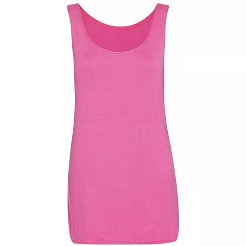 Womens Scoop Neck Sleeveless Vest Top Ladies Long Stretch Plain Vest Strappy T-Shirt Top Casual Fit Soft Womenswear 1