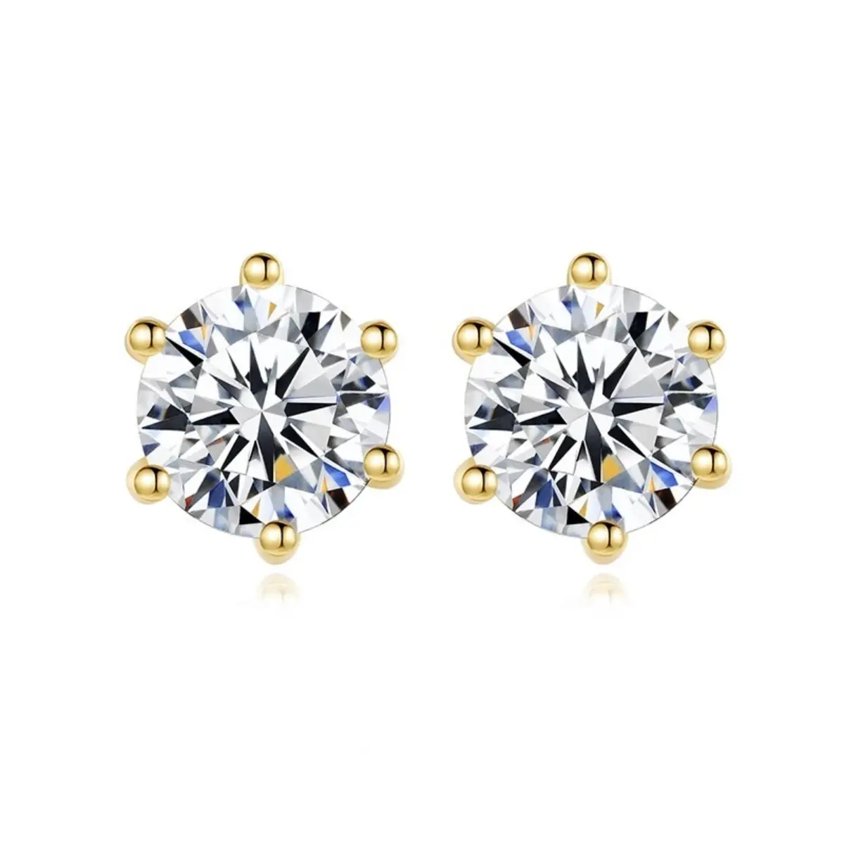 Valuxure 925 Sterling Silver 14k Carat Gold Plated Rounded Studs