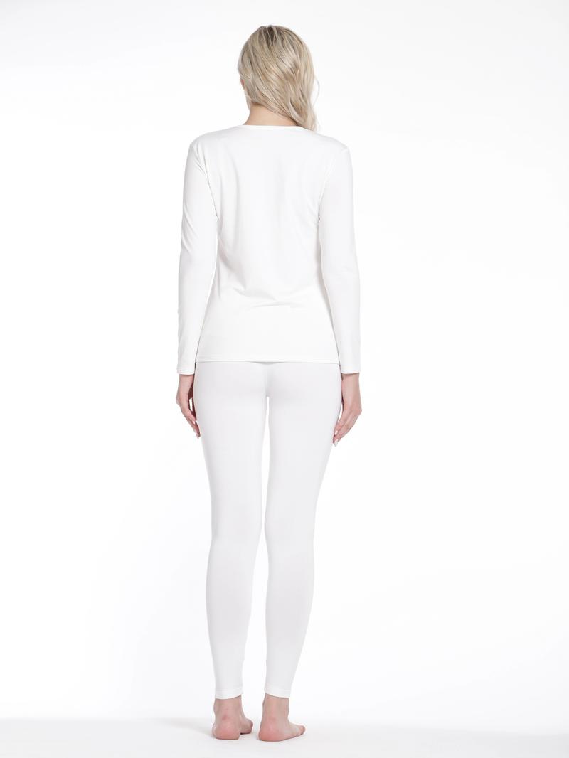 Product Introduction of Seamless Thermal Underwear Set, Long Sleeve Crew Neck Tops & Pants, Women's Loungewear & Underwear 16