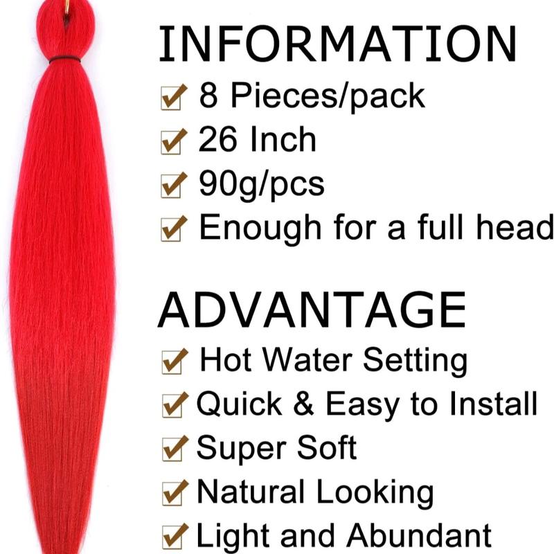 1 Pack  Braid 26 inch Professional Pre Stretched Braiding Hair Yaki Texture Braiding Hair for Crochet Hair Braids Long Free Synthetic Fiber Hair. 2